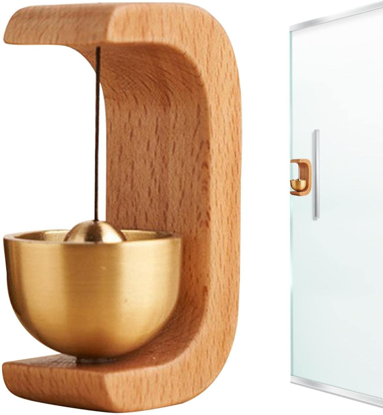 Magnetic Wooden Bell for Door Opening - Crisp Tone, Handcrafted Decorative Ornament for Home and Business Entrances