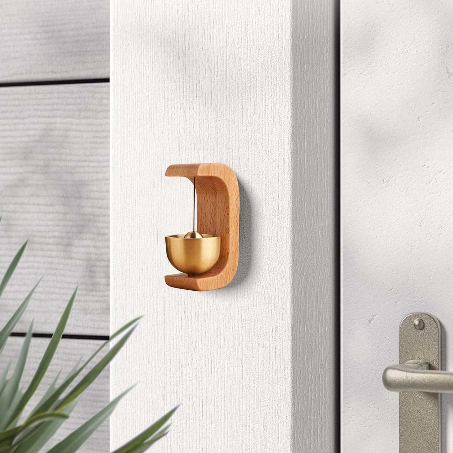 Magnetic Wooden Bell for Door Opening - Crisp Tone, Handcrafted Decorative Ornament for Home and Business Entrances