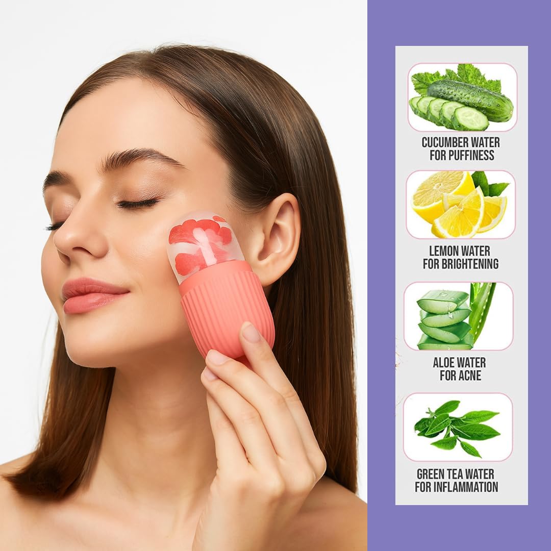 Face Ice Roller for Men & Women – Reusable & Unbreakable Face Massager for Glowing Skin, Puffy Eyes & Relaxation – Ice Cube Roller for Skin