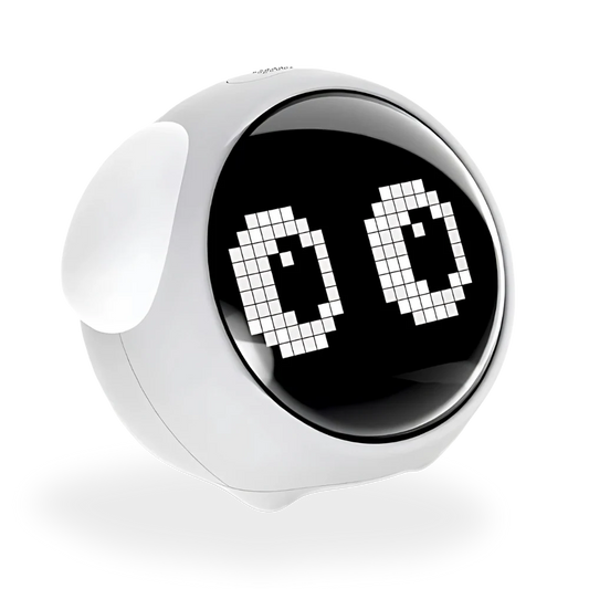 Smart Kids Alarm Clock with Cute Expressions | Voice-Control Night Light | Dual Alarms | Rechargeable LED Digital Clock