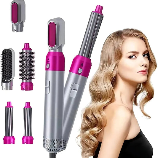 5-in-1 Multifunctional Hair Dryer & Styler Volumizer | Hot Air Brush, Curling Iron, Straightener & Blow Dryer