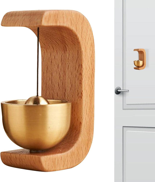 Magnetic Wooden Bell for Door Opening - Crisp Tone, Handcrafted Decorative Ornament for Home and Business Entrances