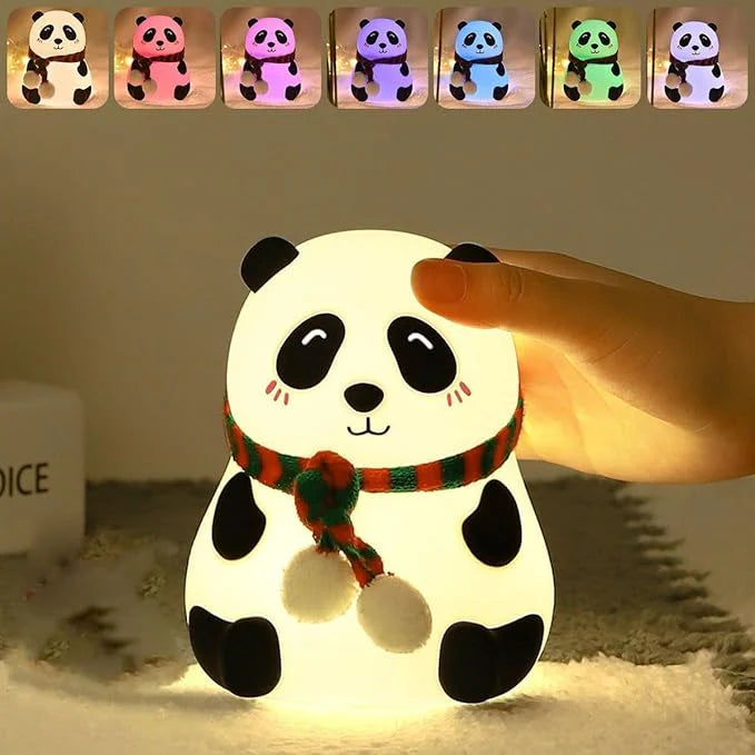 Cute Panda Night Lamp – 7 Color Touch Control, USB Rechargeable Silicone Light | Kid-Friendly | Cute Bedroom Light & Birthday Gift 🐼  | Sarphire