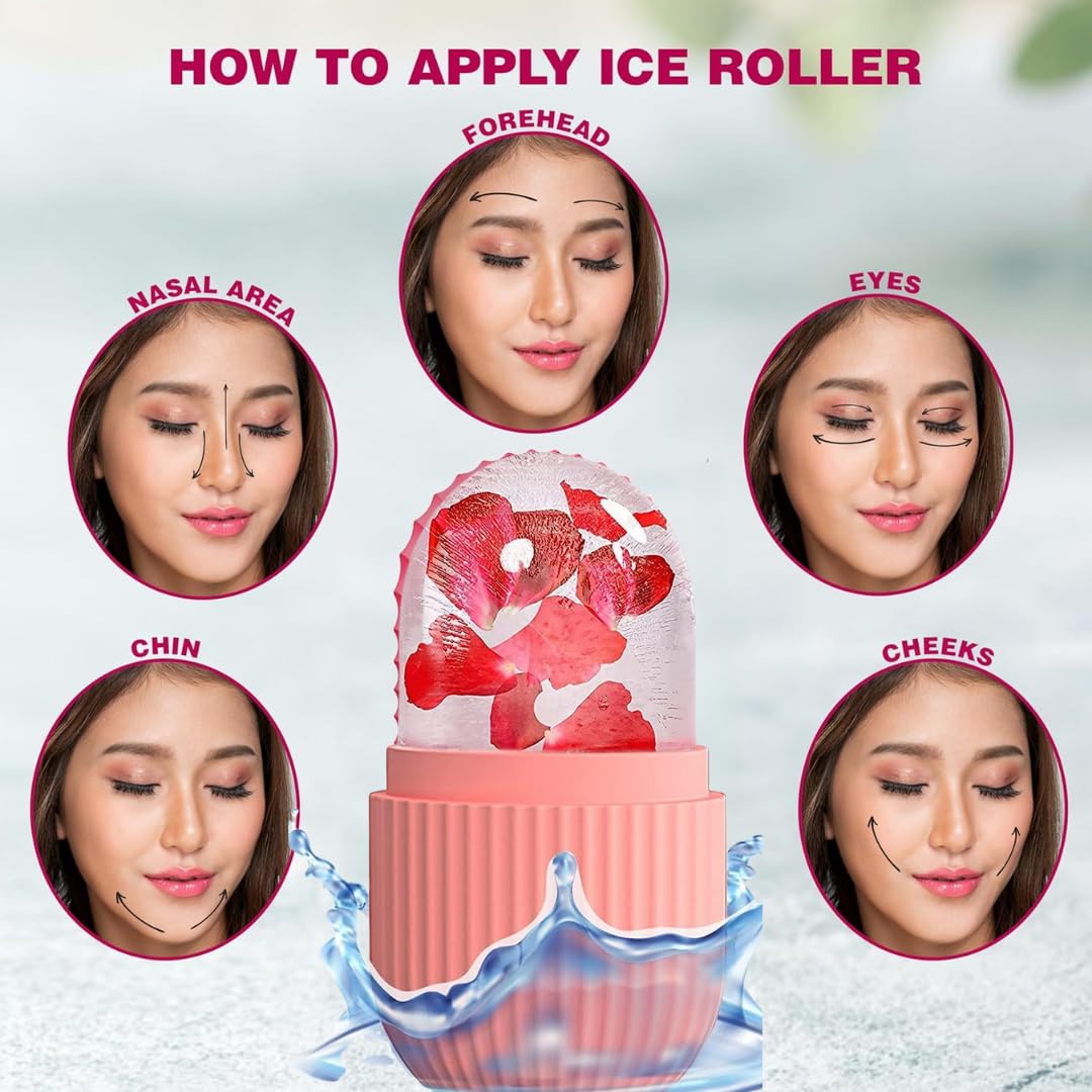 Face Ice Roller for Men & Women – Reusable & Unbreakable Face Massager for Glowing Skin, Puffy Eyes & Relaxation – Ice Cube Roller for Skin