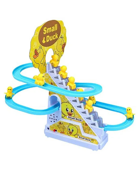 Musical Duck Climbing Toy with Lights – Automatic Stair Climber & Slide for Kids