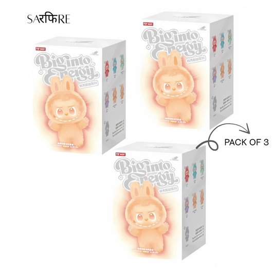 LABUBU Plush Pack of 3 (Random) – Pop Mart Big Into Energy Series | Cute Collectible Plush Toys