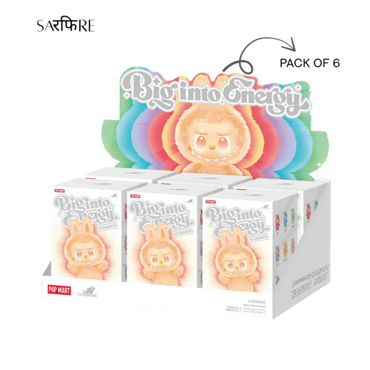 LABUBU Plush Pack of 6 – Pop Mart Big Into Energy Collection | Love, Happiness, Loyalty, Serenity, Hope & Luck