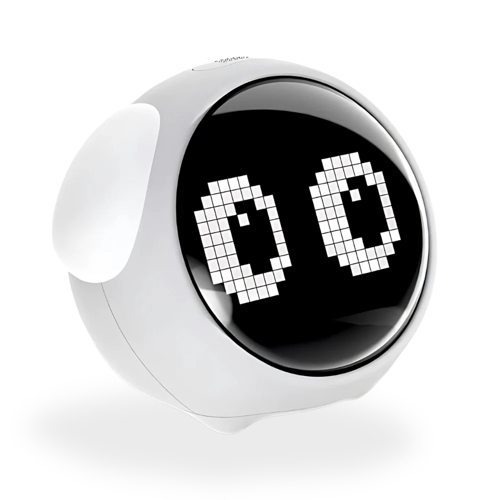 Smart Kids Alarm Clock with Cute Expressions | Voice-Control Night Light | Dual Alarms | Rechargeable LED Digital Clock