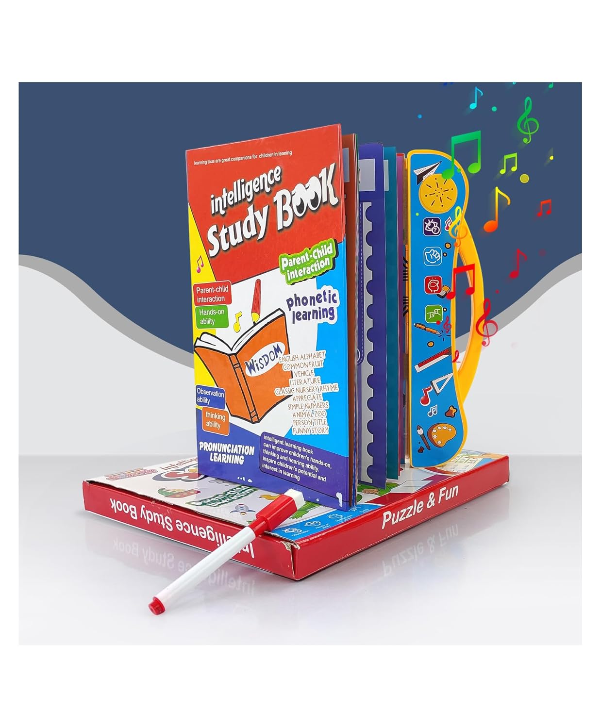 Study Look® Interactive Talking Learning Book for Kids – Educational Phonetic Sound Book with Activities, Alphabet, Numbers, Animals, Shapes, and Music – Preschool Learning Toy for Toddlers (Ages 2–6)