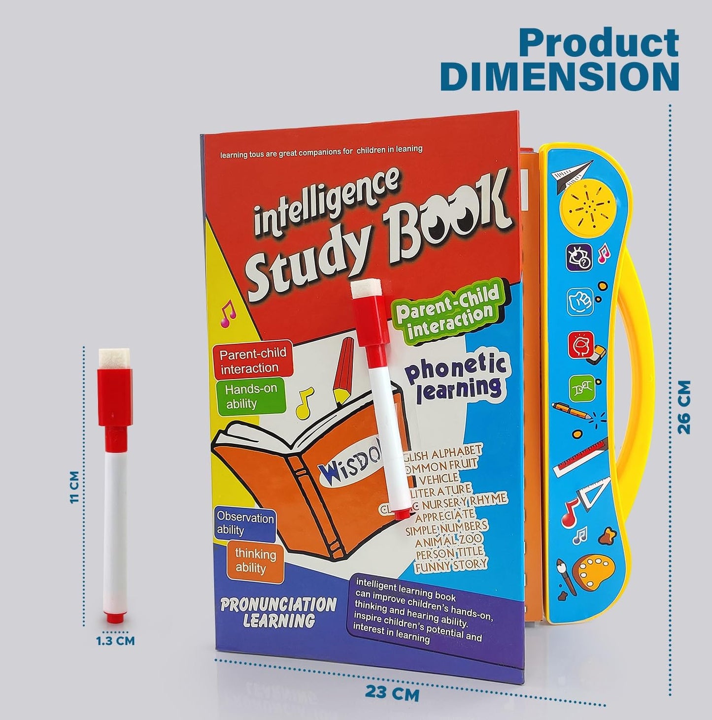 Study Look® Interactive Talking Learning Book for Kids – Educational Phonetic Sound Book with Activities, Alphabet, Numbers, Animals, Shapes, and Music – Preschool Learning Toy for Toddlers (Ages 2–6)