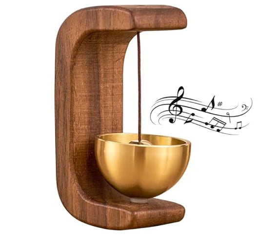Magnetic Wooden Bell for Door Opening - Crisp Tone, Handcrafted Decorative Ornament for Home and Business Entrances